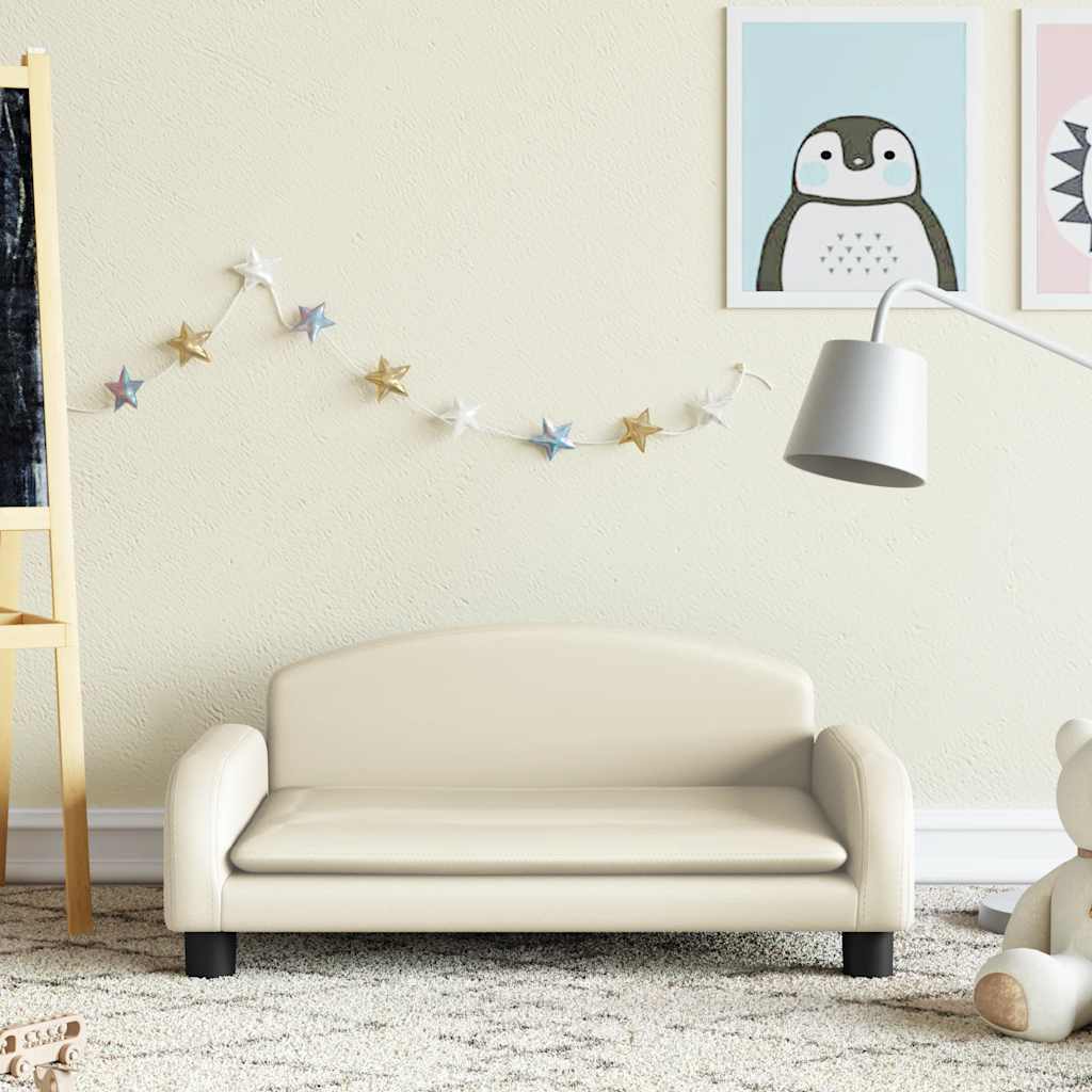 vidaXL Kinderbank 70x45x30 cm kunstleer zwart