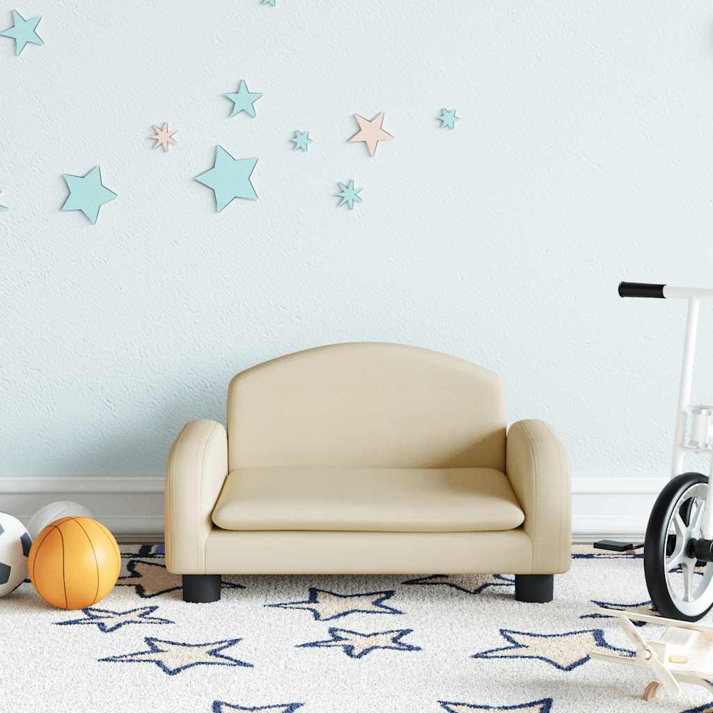 vidaXL Banque d'enfants 70x45x30 cm en tissu crème coloré