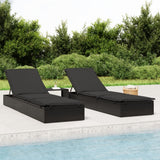 vidaXL Ligbed met kussen 1 st 201x55x62 cm poly rattan grijs