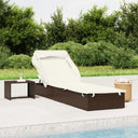 vidaXL Ligbed met inklapbaar dak 213x63x97 cm poly rattan bruin