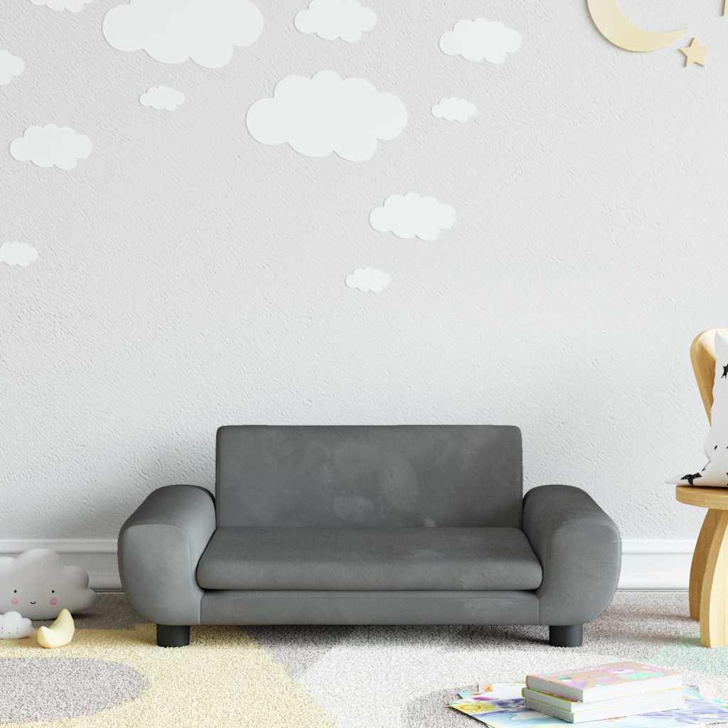vidaXL Kids' Sofa 70x45x33 cm Velvet Blue