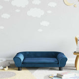 vidaXL Kinderbank 100x50x26 cm fluweel blauw
