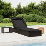 vidaXL Ligbed met inklapbaar dak 213x63x97 cm poly rattan bruin