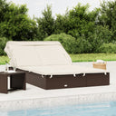 vidaXL Lit 2 personnes avec dak 213x118x97 cm poly rotin brun