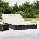 vidaXL Lit 2 personnes avec dak 213x118x97 cm poly rotin brun
