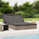 vidaXL Lit 2 personnes avec dak 213x118x97 cm poly rotin brun