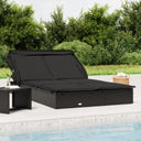 vidaXL Lit 2 personnes avec dak 213x118x97 cm poly rotin brun