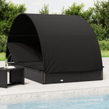 vidaXL Ligbed 2-persoons met rond dak 211x112x140 cm poly rattan bruin