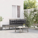 vidaXL Tuinhoekbanken met kussens 2 st poly rattan grijs