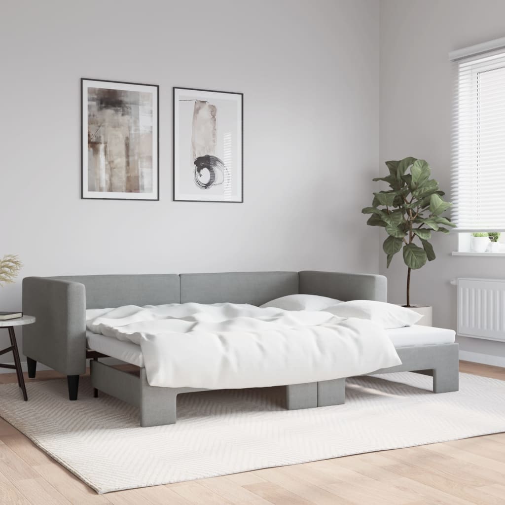 vidaXL Slaapbank 100x190 cm stof donkergrijs