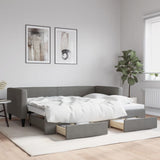 vidaXL Slaapbank 100x190 cm stof donkergrijs