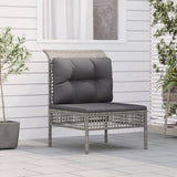 vidaXL Tuinhoekbanken met kussens 2 st poly rattan grijs