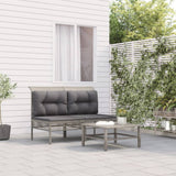 vidaXL Tuinhoekbanken met kussens 2 st poly rattan grijs