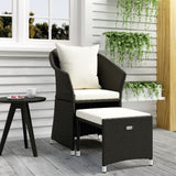 vidaXL 2-delige Loungeset met kussens poly rattan bruin