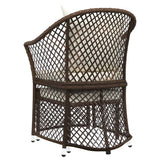 vidaXL 2-delige Loungeset met kussens poly rattan bruin