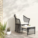 vidaXL 2-delige Loungeset met kussens poly rattan bruin