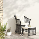 vidaXL 2-delige Loungeset met kussens poly rattan bruin