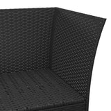 vidaXL 4-delige Loungeset met kussens poly rattan zwart