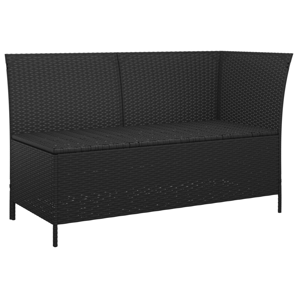 vidaXL 4-delige Loungeset met kussens poly rattan zwart