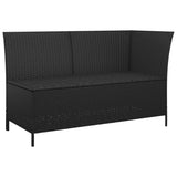 vidaXL 4-delige Loungeset met kussens poly rattan zwart