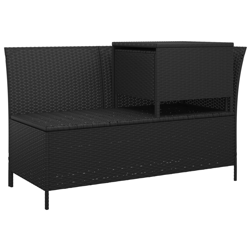 vidaXL 4-delige Loungeset met kussens poly rattan zwart