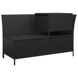 vidaXL 4-delige Loungeset met kussens poly rattan zwart