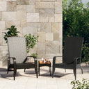 vidaXL Adirondack Garden Chair Black Poly Rattan