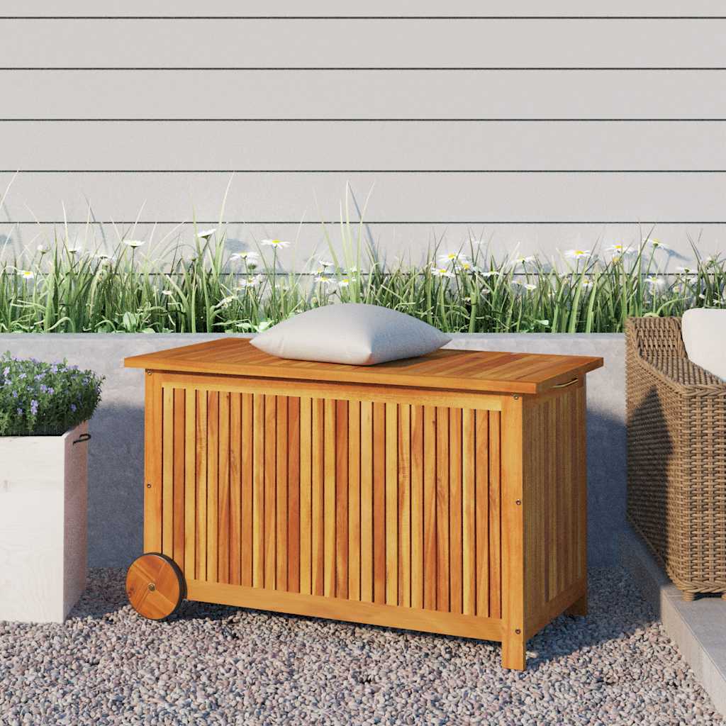 vidaXL Tuinbox met wieltjes 60x50x58 cm massief acaciahout