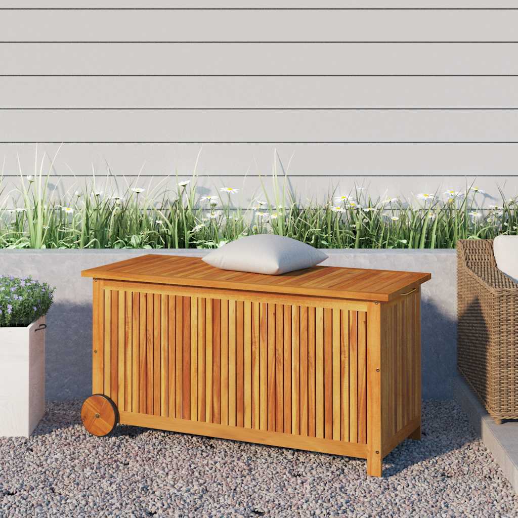 vidaXL Tuinbox met wieltjes 60x50x58 cm massief acaciahout