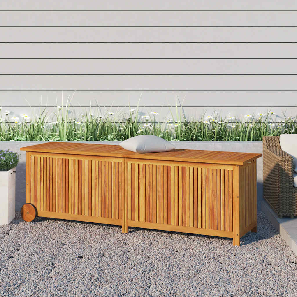 vidaXL Tuinbox met wieltjes 60x50x58 cm massief acaciahout