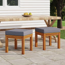 vidaXL Garden Stools 2 pcs with cushions 40x40x42 cm solid acacia wood