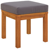 vidaXL Garden Stools 2 pcs with cushions 40x40x42 cm solid acacia wood
