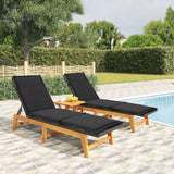 vidaXL Ensemble de salon 3 pièces poly rotin et acacia massif