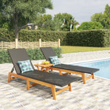 vidaXL Ensemble de salon 3 pièces poly rotin et acacia massif