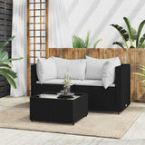 vidaXL Banc de jardin avec coussins 2 pièces poly rotin noir