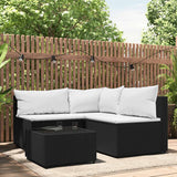 vidaXL Banquette de jardin avec coussins en poly rotin noir