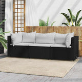 vidaXL Banc de jardin avec coussins 2 pièces poly rotin noir