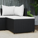 vidaXL Pot de fleurs avec coussins en poly rotin noir