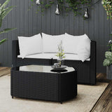 vidaXL Tuinhoekbanken met kussens 2 st poly rattan zwart