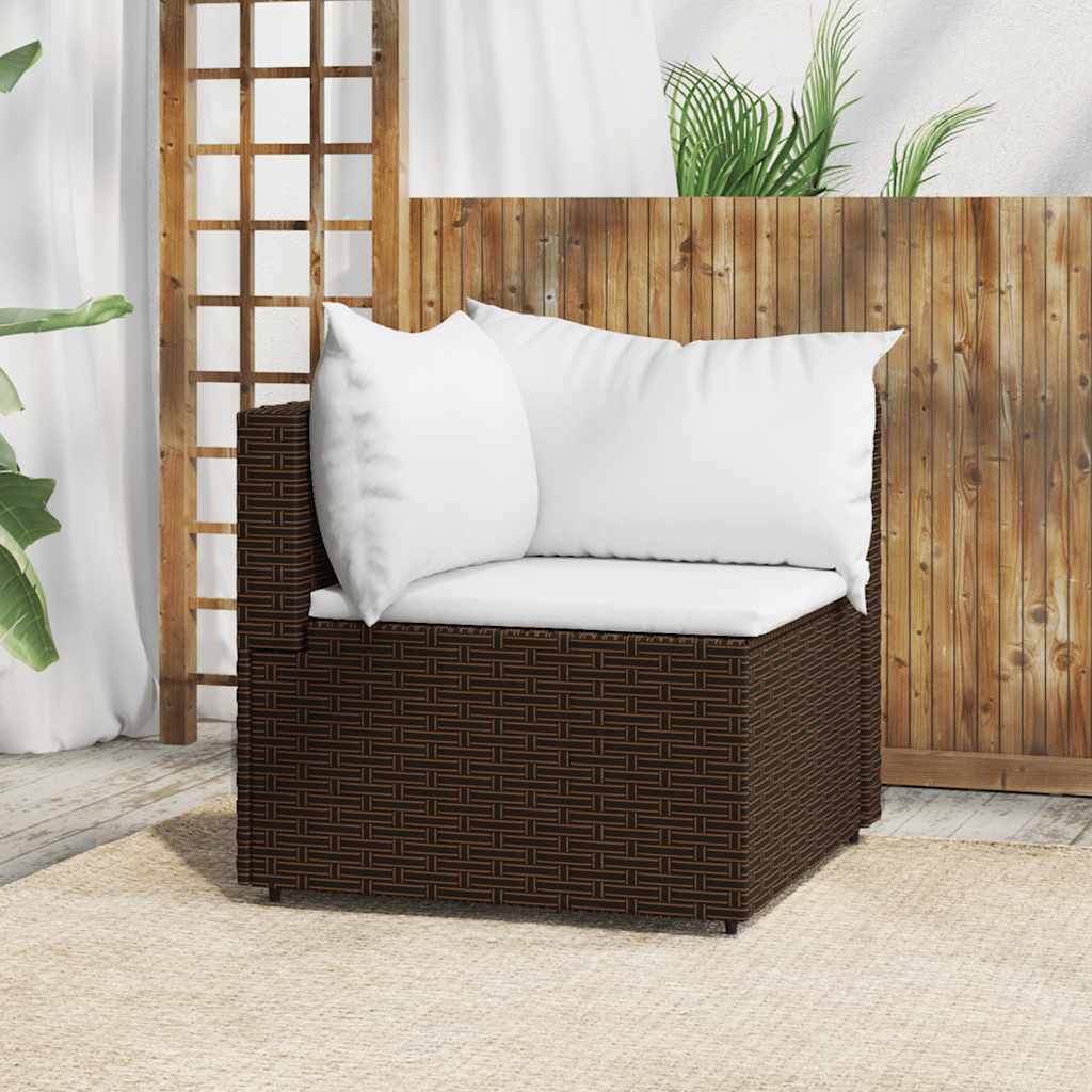 vidaXL Banquette de jardin avec coussins en poly rotin noir