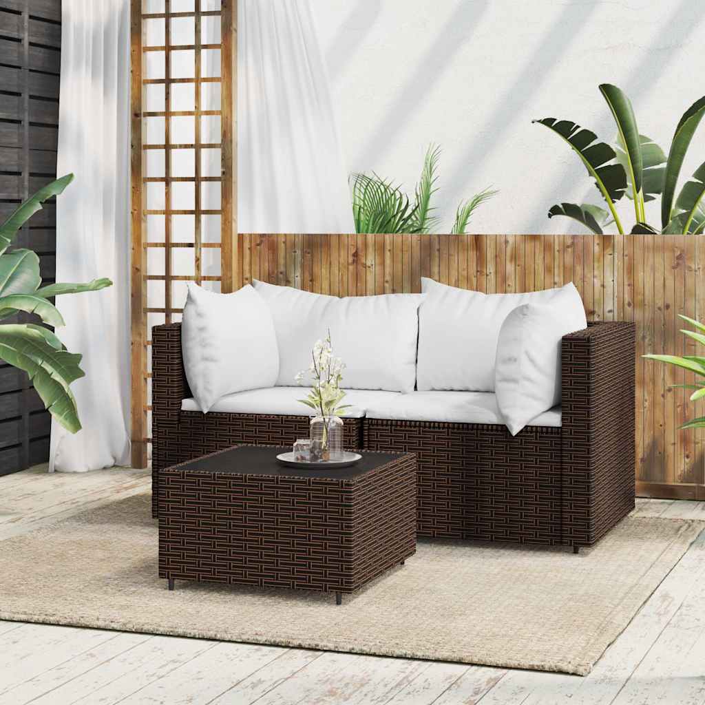 vidaXL Banc de jardin avec coussins 2 pièces poly rotin noir