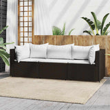 vidaXL Banc de jardin avec coussins 2 pièces poly rotin noir