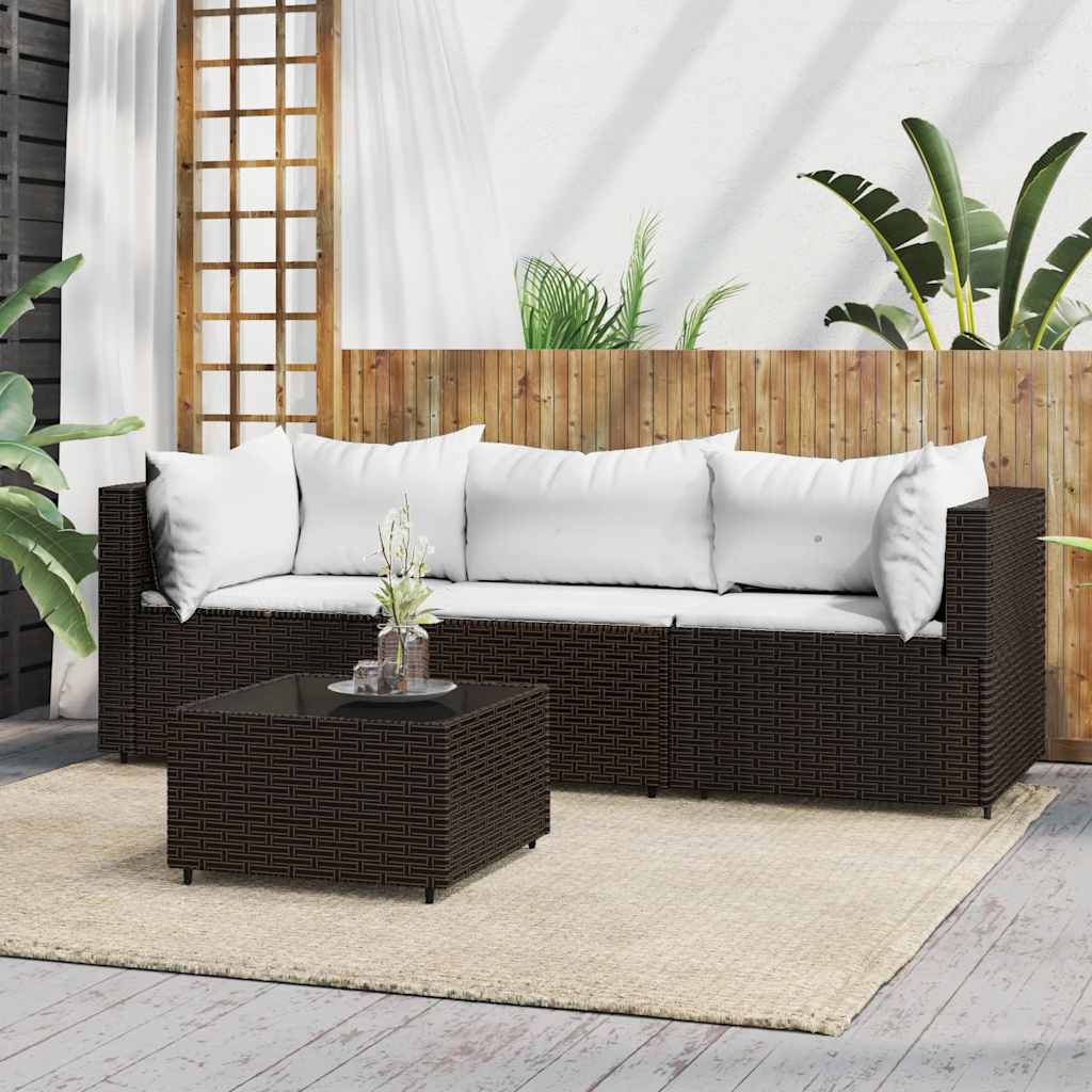 vidaXL Banc de jardin avec coussins 2 pièces poly rotin noir