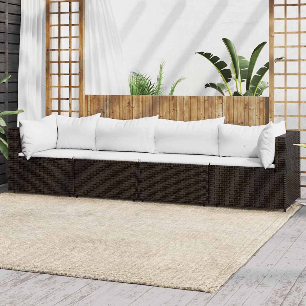 vidaXL Banc de jardin avec coussins 2 pièces poly rotin noir