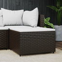 vidaXL Pot de fleurs avec coussins en poly rotin noir