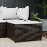 vidaXL Voetensteun met kussen poly rattan zwart