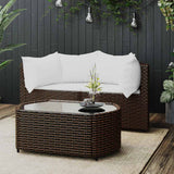 vidaXL Tuinhoekbanken met kussens 2 st poly rattan zwart