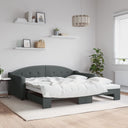 vidaXL Slaapbank met onderschuifbed 100x190 cm stof lichtgrijs