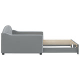 vidaXL Slaapbank met onderschuifbed 100x190 cm stof lichtgrijs