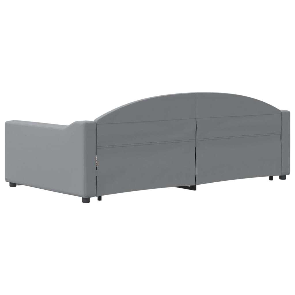 vidaXL Slaapbank met onderschuifbed 100x190 cm stof lichtgrijs